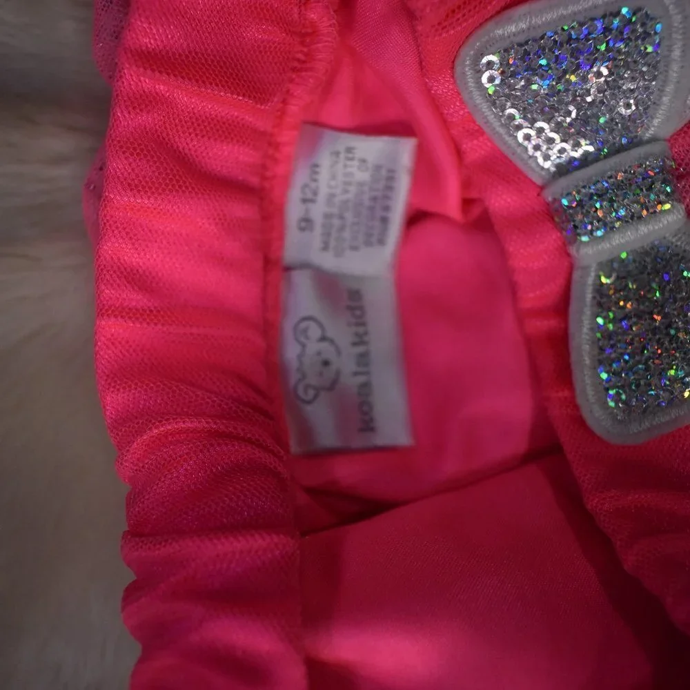 Little Girls Sparkly Pink Tutu Dance Skirt Size 9-12 Months